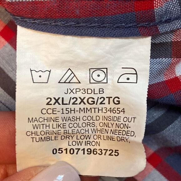 Wrangler Authentic Western Dark Pearl Snap Long Sleeve Button Down Shirt Men 2XL - Picture 12 of 12